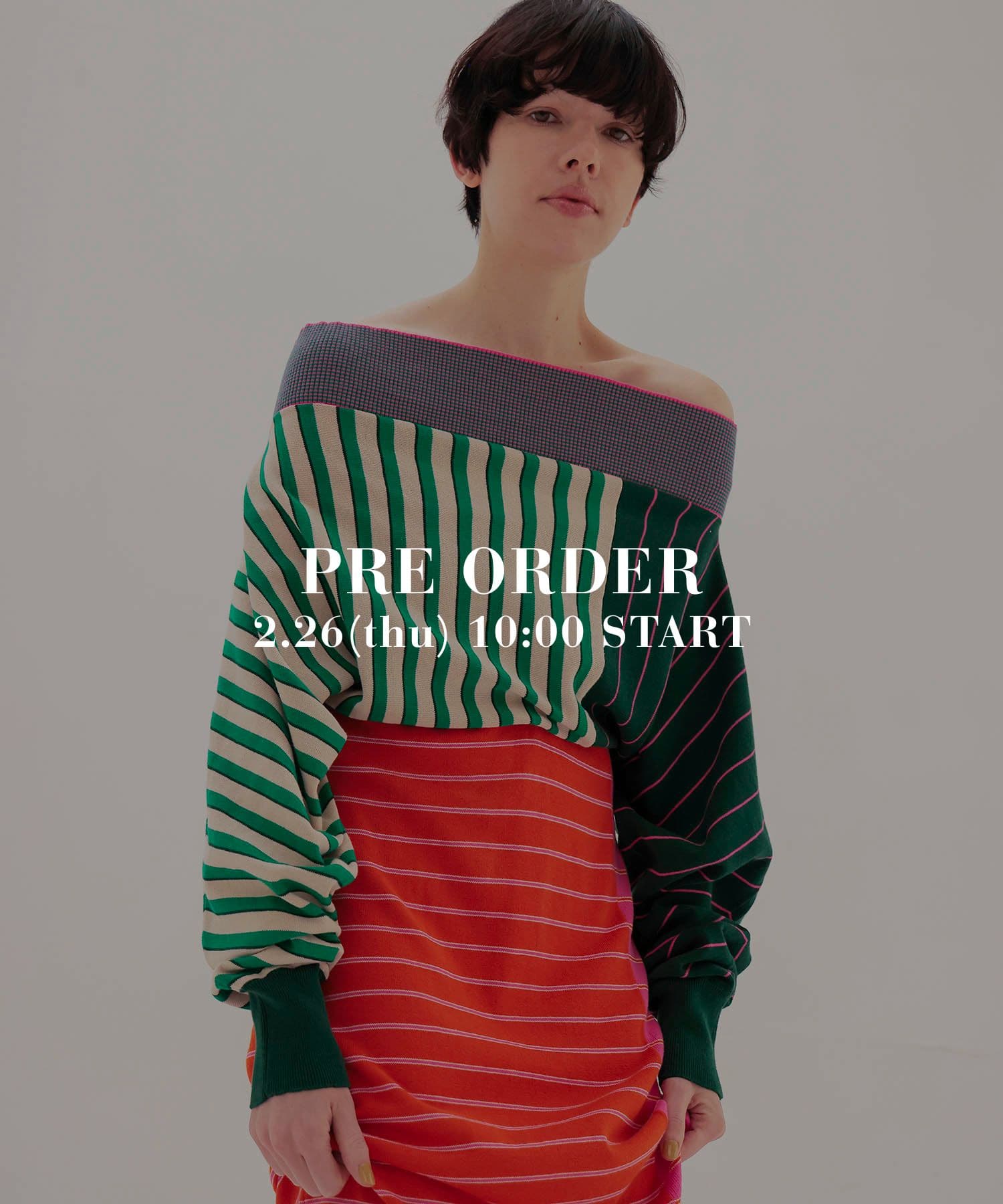 ＜VENIT＞CRAZY BORDER DRESS